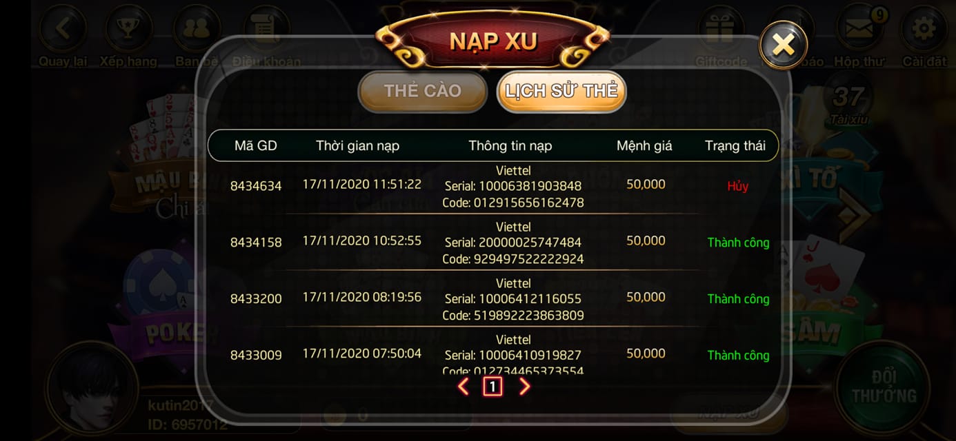 Nạp tiền vào tNạp tiền vào tài khoản để có thể bắt đầu chơi gameài khoản để có thể bắt đầu chơi game