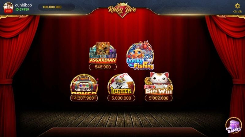 Ruby Club sở hữu kho game đa dạng