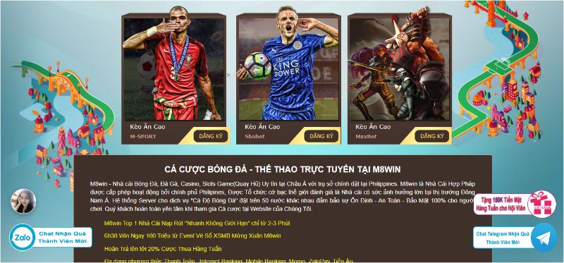 Nhiều loại kèo thơm cùng tỷ lệ thắng cược siêu cao chỉ có tại Thể Thao của M8Win