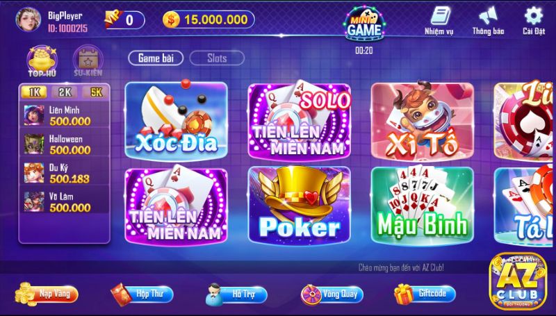 AZ CLub là cổng game chuyên nghiệp đẳng cấp hàng đầu hiện nay