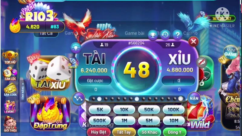 Giao diện Rio66 Club được nhà phát hành game thiết kế với gam màu xanh lam làm chủ đạo