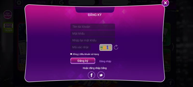 Đăng ký thành viên tại cổng game