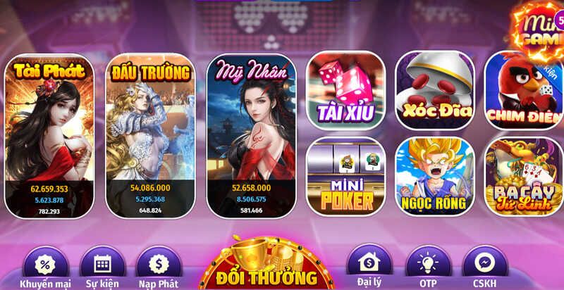 Kho game đa dạng cùng nhiều trò chơi đặc sắc