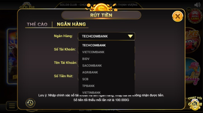 Các bước rút tiền thực hiện đơn giản