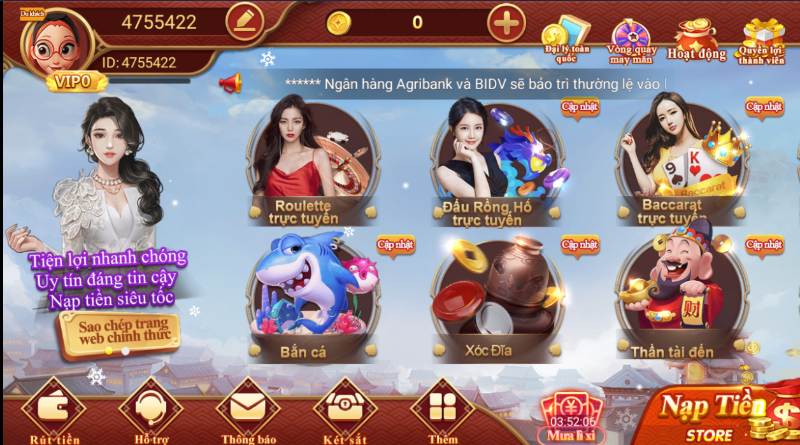 Kho game đa dạng các chủ đề phong phú