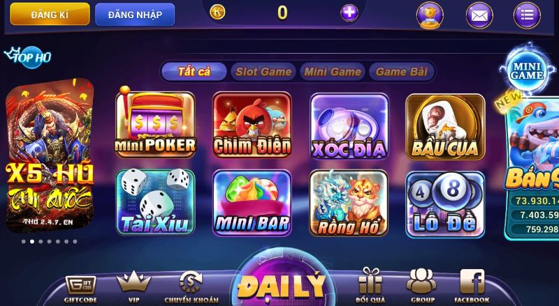 Kho game tại Mix88 Club  đa dạng hàng đầu hiện nay