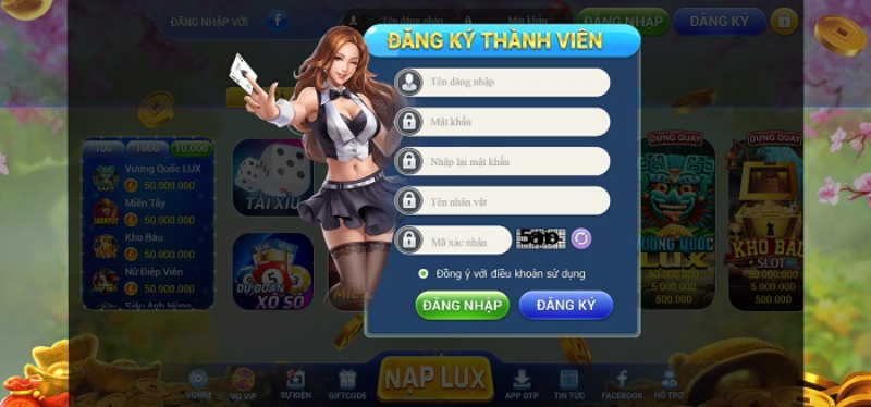 Đăng ký làm thành viên mới của cổng game